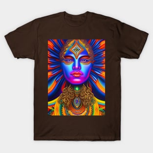 Techno-Shaman (25) - Trippy Psychedelic Art T-Shirt